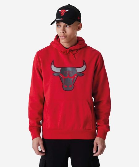 New Era Chicago Bulls NBA Outline Logo Hoodie - Red