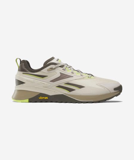 sapatilhas crossfit fitness reebok nano x3 adventure homem stucco chalk cor bege e castanho 100033527