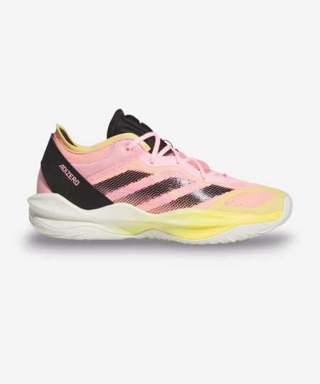 sapatilhas de basquetebol adizero select 2.0 de cano baixo cor de rosa e com riscas pretas
