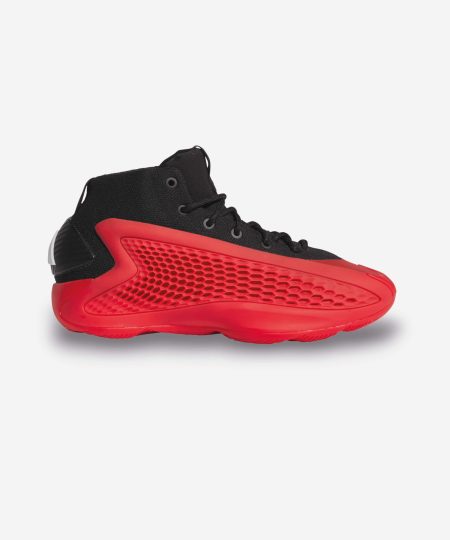 sapatilhas de basquetebol anthony edwards adidas gerogia bulldogs pure ruby júnior de cor vermelha e preta