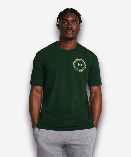 t-shirt Under Armour Radial Wordmark Short Sleeve Shirt ideal para treinos, fitness e crossfit de cor verde